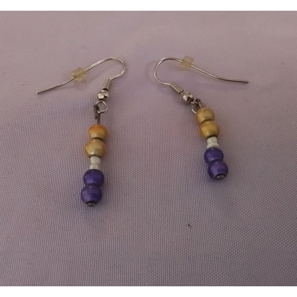 Vintage Handcrafted Beaded Dangle Earrings